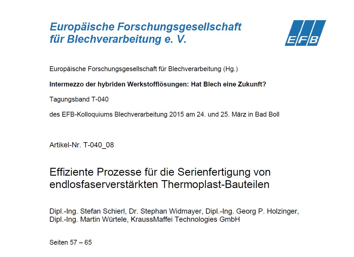 Effiziente Prozesse für die Serienfertigung von endlosfaserverstärkten Thermoplast-Bauteilen