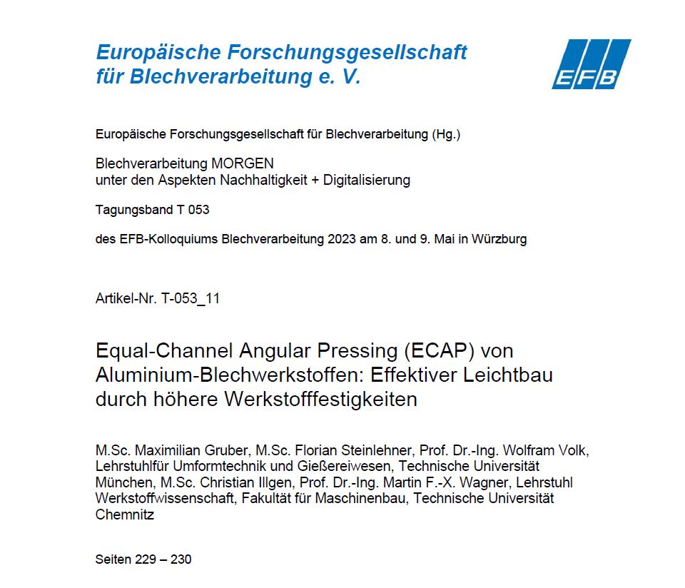 Equal-Channel Angular Pressing (ECAP) von Aluminium-Blechwerkstoffen: Effektiver Leichtbau durch höhere Werkstofffestigkeiten