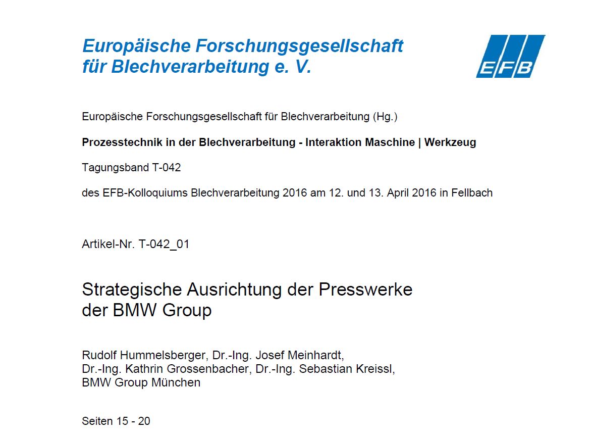 Strategische Ausrichtung der Presswerke der BMW Group