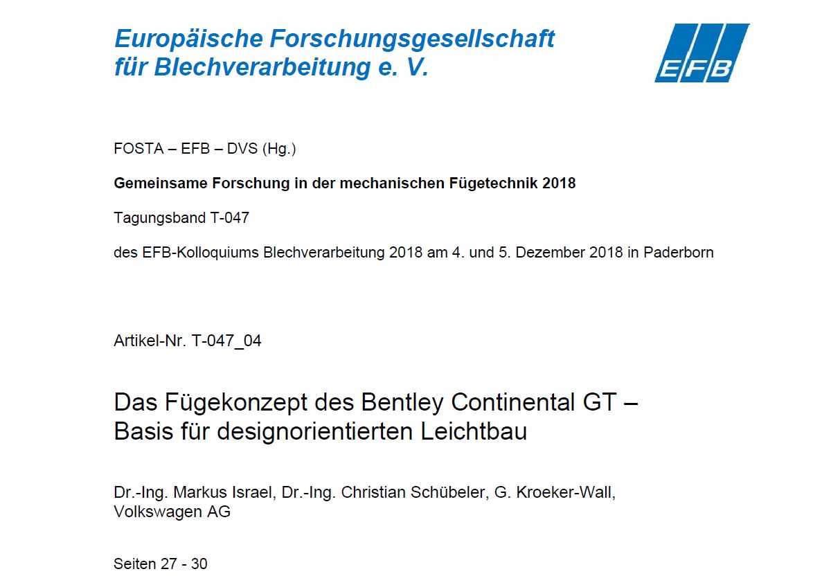 Das Fügekonzept des Bentley Continental GT – Basis für designorientierten Leichtbau